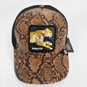 Goorin Bros The Farm Nonstop Leopard Snakeskin Trucker Hat One Size NWT